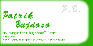 patrik bujdoso business card